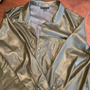 Chocolate brown 2x Sanctuary. Leather like shirt with pocket. Like new.
